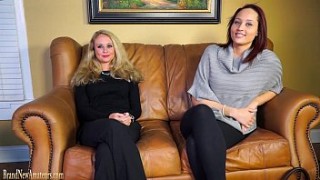 Casting bombshell nude couch amateurs go lesbian in dual interview