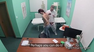 Fake doctor fucks long cocks amateur in bathroom