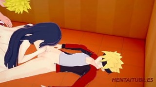 stacy cruz public agent Naruto Hentai - Threesome Hinata is Fucked by Naruto while sucks Dicks and They cums in her mouth and pussy