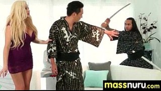 Naughty chick gives hdporno com an amazing Japanese massage 26