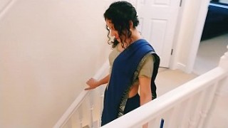 Desi young bhabhi www tnaflix com strips from saree to please you Christmas present POV Indian