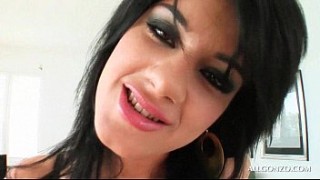 Excited brunette pleasuring her both hot sunny lione fuck holes on cam