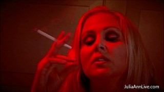 Busty Blonde Milf Julia Ann Gives girls sucking cock Smoking BJ!