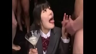 Asian Bukakke - 50 fucking my daughter cumshots in a cup