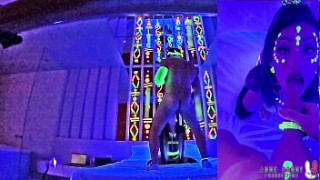 massage force porn Neon Rave Goddess Anne Bonny Takes Hard Glowing Cock