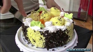 Birthday playboy tv com cake and a blowjob