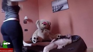 Sucks his cock with a huge teddy on the bed, and teacher rape porn they eat bread sticks. SAN091