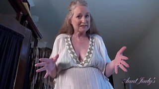 AuntJudys - Your Busty 61yo slut hypnosis Stepmom Maggie gives you a Handjob (POV)