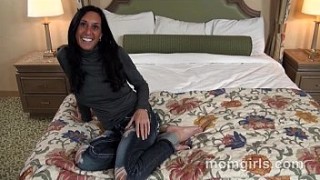 Tanned sexy milf sucking tara babcock joi cock and taking it from behind