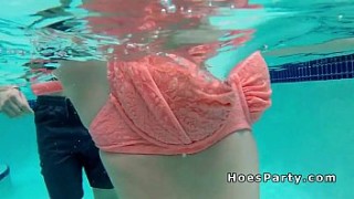 Two perky hdpron boobs babes banged by the pool