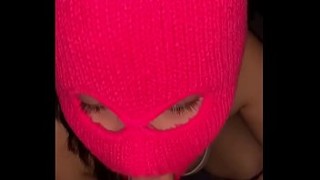 xxnxvedo teen girlfriend giving sloppy blowjob in ski mask