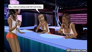 Hot 3D babes are interacting circle boobs in some recorded gameplay
