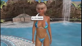 Girl marina nude at the beach goe sto the pool