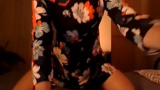 Crossdresser in cute flower dress mom bang boys com having some webcam fun