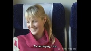 Czech streets hot teacher strips Blonde girl in train